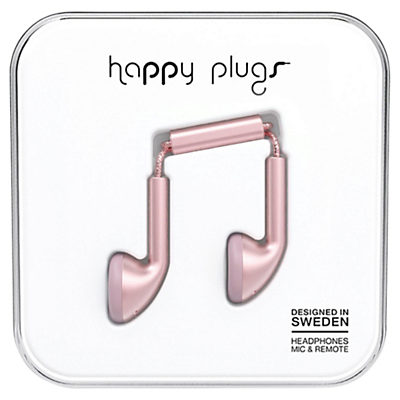 Happy Plugs Earbud Headphones with Mic/Remote Pink Gold Happy Plugs Earbud Headphones with Mic/Remote Pink Gold